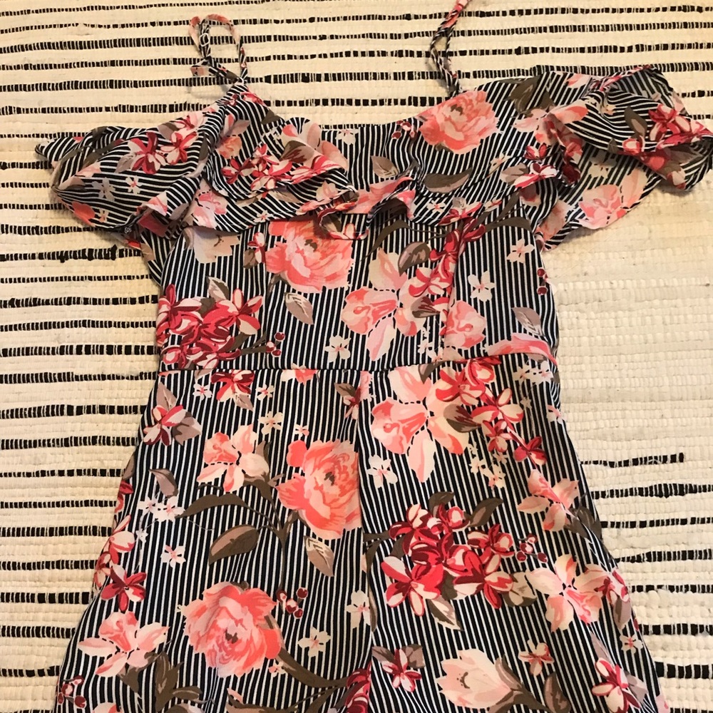 Floral Printed Off the Shoulder Romper